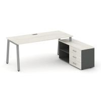 Style Project Direct Стол письменный с греденцией правой SN-6A.SRG-026.M(R) Дуб Наварра/Антрацит/Дуб