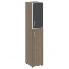 Yalta Шкаф узкий LT.SU-1.7 R (R) black Вяз Благородный/Стекло Black 400*450*1987