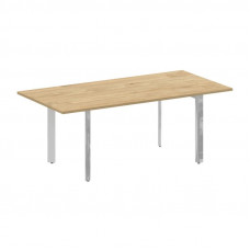 Onix Direct Lux Стол переговорный П-обр. м/к M-O.MP-PRG-19 Тиквуд Светлый/Нержавеющая Сталь/Хром 198