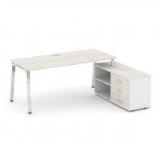 Style Project Direct Lux Стол письменный с греденцией правой M-SN-6A.SRG-013.M(R) Дуб Наварра/Белый/