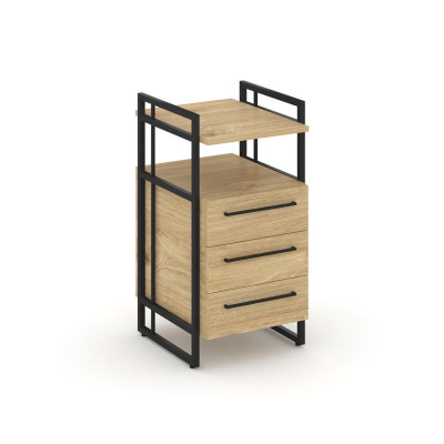 Rift Direct Тумба приставная RF.TPRR-001 Тиквуд Светлый/Металл Черный/Черный Ручки 424*500*821