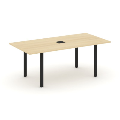 Style Project Direct Стол переговорный SN-6P.SPRG-198 Акация Лорка/Металл Черный/Заглушка Металл Чер