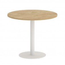 Onix Direct Стол круглый O.SPRG-1 Тиквуд Светлый/Металл Белый 900*900*750