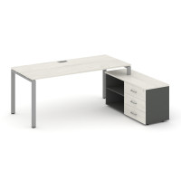 Style Project Direct Стол письменный с греденцией правой SN-6P.SRG-026.M(R) Дуб Наварра/Антрацит/Дуб