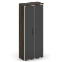 Шкаф офисный высокий широкий Шифт 800*420*1977 SK.ST-1.10R white Дуб Мали/Стекло Black