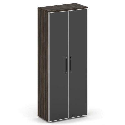 Шкаф офисный высокий широкий Шифт 800*420*1977 SK.ST-1.10R white Дуб Мали/Стекло Black