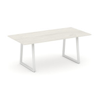 Стол переговорный Стайл Проджект Директ 1980*980*750 SN-6T1.SPRG-198.3 Дуб Наварра/Металл Белый