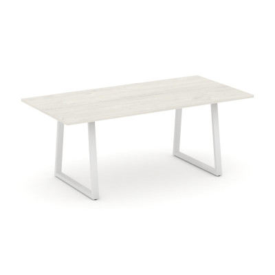 Style Project Direct Стол переговорный SN-6T1.SPRG-198.3 Дуб Наварра/Металл Белый 1980*980*750