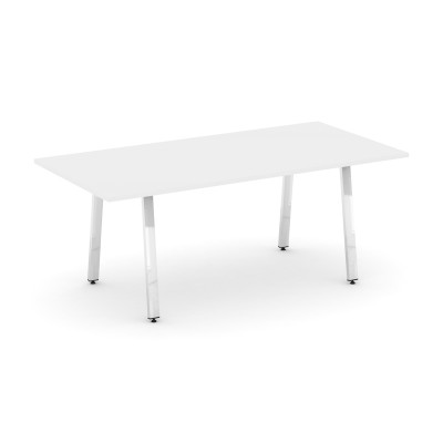 Style Project Direct Lux Стол переговорный M-SN-6A.SPRG-198.3 Белый/Нержавеющая Сталь/Хром 1980*980*