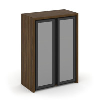 Corner Шкаф средний широкий COR.ST-2.4R Орех Лоренцо/Графит/Сатин/Черная Рама 900*450*1231