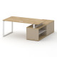 Шифт Стол руководителя с опорной греденцией , левый SK.SRG-180.P (L) Тиквуд Светлый/Капучино/Металл