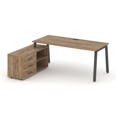Style Project Direct Стол письменный с греденцией левой SN-6A.SRG-026.M(L) Дуб Табак/Металл Антрацит