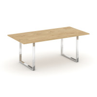 Style Project Direct Lux Стол переговорный M-SN-6O.SPRG-198.3 Тиквуд Светлый/Нержавеющая Сталь/Хром