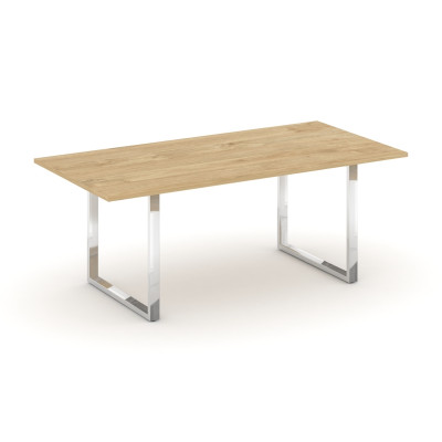 Style Project Direct Lux Стол переговорный M-SN-6O.SPRG-198.3 Тиквуд Светлый/Нержавеющая Сталь/Хром