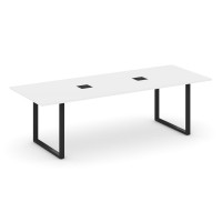 Style Project Direct Стол переговорный SN-6O.SPRG-258 Белый/Металл Черный/Заглушка Металл Черный 258