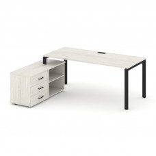 Style Project Direct Стол письменный с греденцией левой SN-6P.SRG-016.M(L) Дуб Наварра/Металл Черный