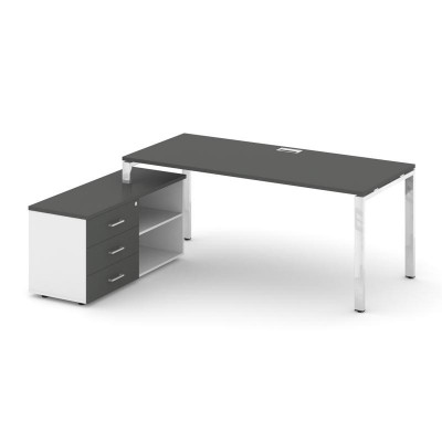 Style Project Direct Lux Стол письменный с греденцией левой M-SN-6P.SRG-025.M(L) Антрацит/Белый/Антр