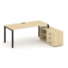 Style Project Direct Стол письменный с греденцией правой SN-6P.SRG-014.M(R) Акация Лорка/Металл Черн