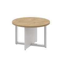 Шифт Стол журнальный, круглый SK.SG-KR-70 Тиквуд Светлый/Белый Бриллиант 700*700*450