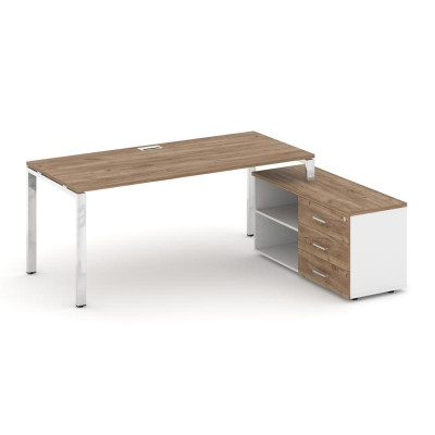 Style Project Direct Lux Стол письменный с греденцией правой M-SN-6P.SRG-015.M(R) Дуб Табак/Белый/Ду