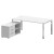 Metal System Direct Стол руковод. с тумбой БГ.СРТ-5.9 (L) Белый/Нержавеющая Сталь 1900*1720*750