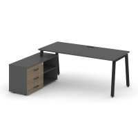 Style Project Direct Стол письменный с греденцией левой SN-6A.SRG-014.M(L) Антрацит/Антрацит/Вяз Бла