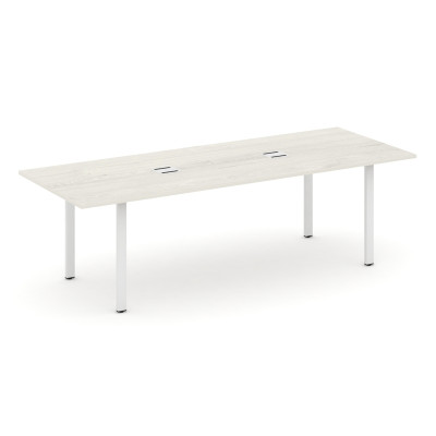 Style Project Direct Стол переговорный SN-6P.SPRG-258 Дуб Наварра/Металл Белый/Заглушка Металл Белый