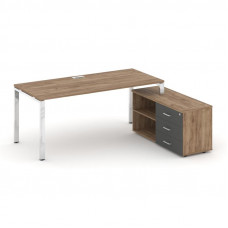 Style Project Direct Lux Стол письменный с греденцией правой M-SN-6P.SRG-014.M(R) Дуб Табак/Дуб Таба