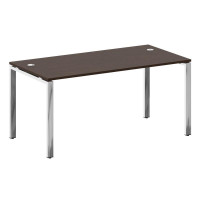 Metal System Direct Стол рабочий руковод. П-обр. м/к БП.СРР-4.8 Венге Цаво/Нержавеющая Сталь 1600*80