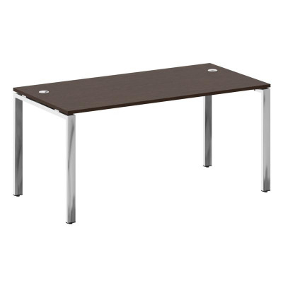 Metal System Direct Стол рабочий руковод. П-обр. м/к БП.СРР-4.8 Венге Цаво/Нержавеющая Сталь 1600*80