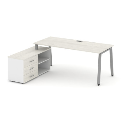 Style Project Direct Стол письменный с греденцией левой SN-6A.SRG-016.M(L) Дуб Наварра/Белый/Дуб Нав
