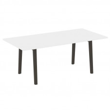 Onix Wood Direct Стол переговорный OW.PRG-19 Белый Бриллиант/Дуб Темный/Металл Антрацит 1980*980*750