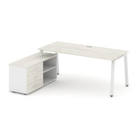 Style Project Direct Стол письменный с греденцией левой SN-6A.SRG-014.M(L) Дуб Наварра/Белый/Дуб Нав