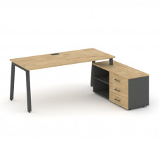 Style Project Direct Стол письменный с греденцией правой SN-6A.SRG-013.M(R) Тиквуд Светлый/Антрацит/