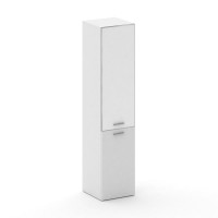 Fresco Шкаф узкий высокий левый FRU.SU-101 (L) white Белый Бриллиант UM/Лакобель Белый/Хром 450*460*