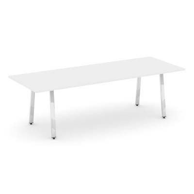 Style Project Direct Lux Стол переговорный M-SN-6A.SPRG-258.3 Белый/Нержавеющая Сталь/Хром 2580*980*