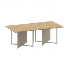 Стол переговорный, двойной, прямоугольный Шифт 2200*1100*753 SK.SP-KV-110-2 Тиквуд Светлый/Капучино