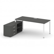 Style Project Direct Стол письменный с греденцией левой SN-6P.SRG-026.M(L) Антрацит/Металл Белый/Заг