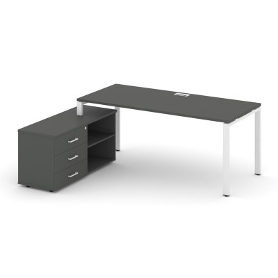 Style Project Direct Стол письменный с греденцией левой SN-6P.SRG-026.M(L) Антрацит/Металл Белый/Заг