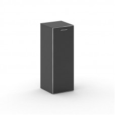 Fresco Шкаф узкий средний правый FR.SU-204 (R) black Базальт UM/Лакобель Черный/Хром 450*460*1202