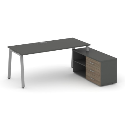 Style Project Direct Стол письменный с греденцией правой SN-6A.SRG-023.M(R) Антрацит/Антрацит/Вяз Бл