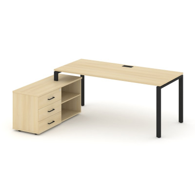 Style Project Direct Стол письменный с греденцией левой SN-6P.SRG-013.M(L) Акация Лорка/Металл Черны