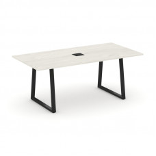 Стол переговорный Стайл Проджект Директ 1980*980*750 SN-6T1.SPRG-198 Дуб Наварра/Металл Черный/Заглушка Металл Черный