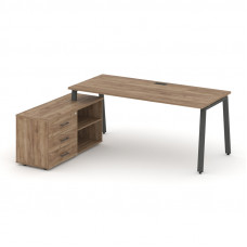 Style Project Direct Стол письменный с греденцией левой SN-6A.SRG-023.M(L) Дуб Табак/Металл Антрацит