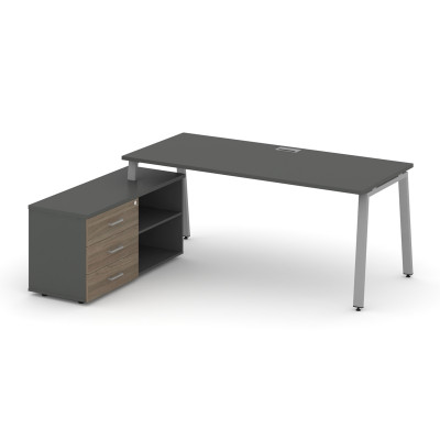 Style Project Direct Стол письменный с греденцией левой SN-6A.SRG-015.M(L) Антрацит/Антрацит/Вяз Бла