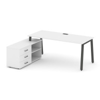 Style Project Direct Стол письменный с греденцией левой SN-6A.SRG-023.M(L) Белый/Металл Антрацит/Заг