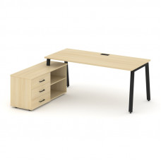 Style Project Direct Стол письменный с греденцией левой SN-6A.SRG-023.M(L) Акация Лорка/Металл Черны