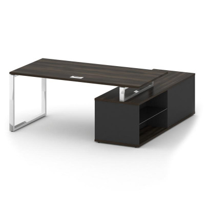 Shift Стол руководителя с опорной греденцией, левый SK.SRG-180 (L) Дуб Мали/Антрацит 1800*1800*753