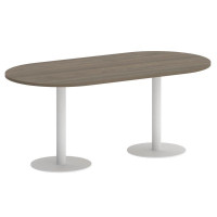 Yalta Стол овальный LT.SPRG-3 Вяз Благородный/Металл Белый 1800*900*750