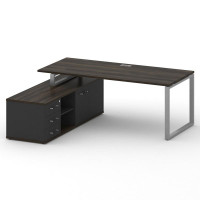 Шифт Стол руководителя с опорной греденцией , левый SK.SRG-200.P (L) Дуб Мали/Антрацит NEW/Металл Се